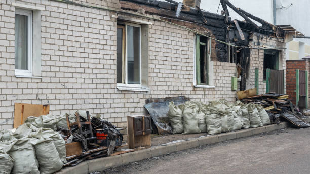 Professional Fire Damage Restoration technician working in Kingston, PA